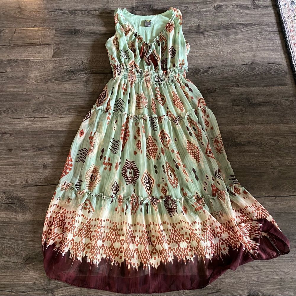 Taylor Aztec print sleeveless maxi dress size 8 - Picture 3 of 9
